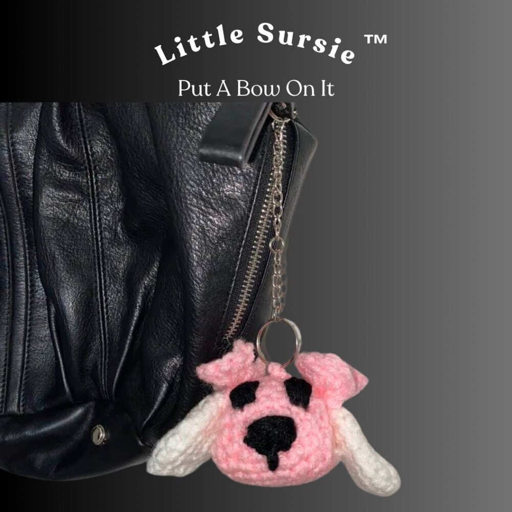 Handmade Crochet Pink Puppy With Bows Amigurumi Put A Bow On It Crocheted Plush